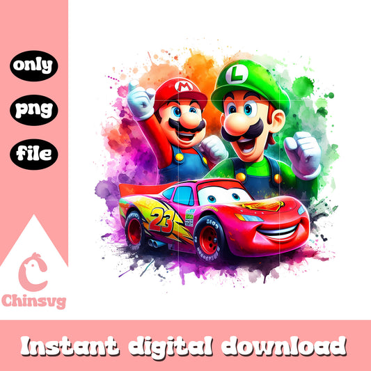 Super mario movie and disney cars png, super mario bros png
