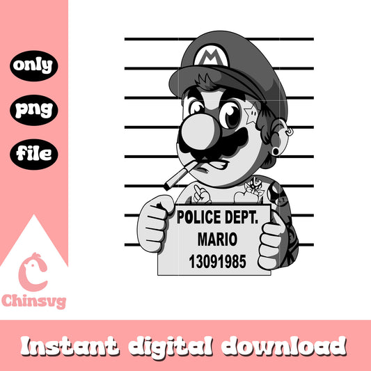 Super mario prisoner police dept png, super mario png, cartoon png