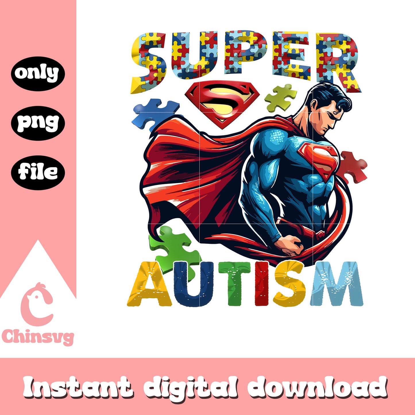Super superman autism png, autism awareness png, marvel png