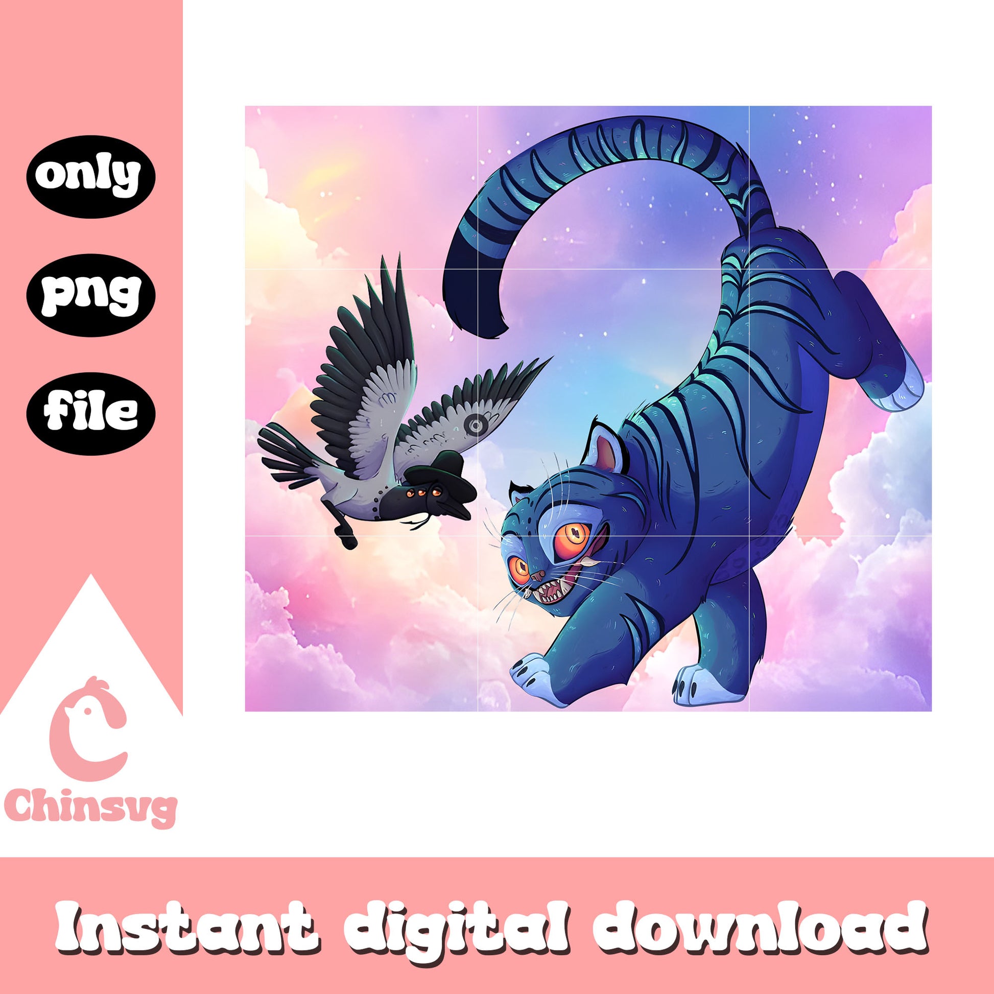 Sussie magpie and derpy tiger png, kpop demon hunters cast png