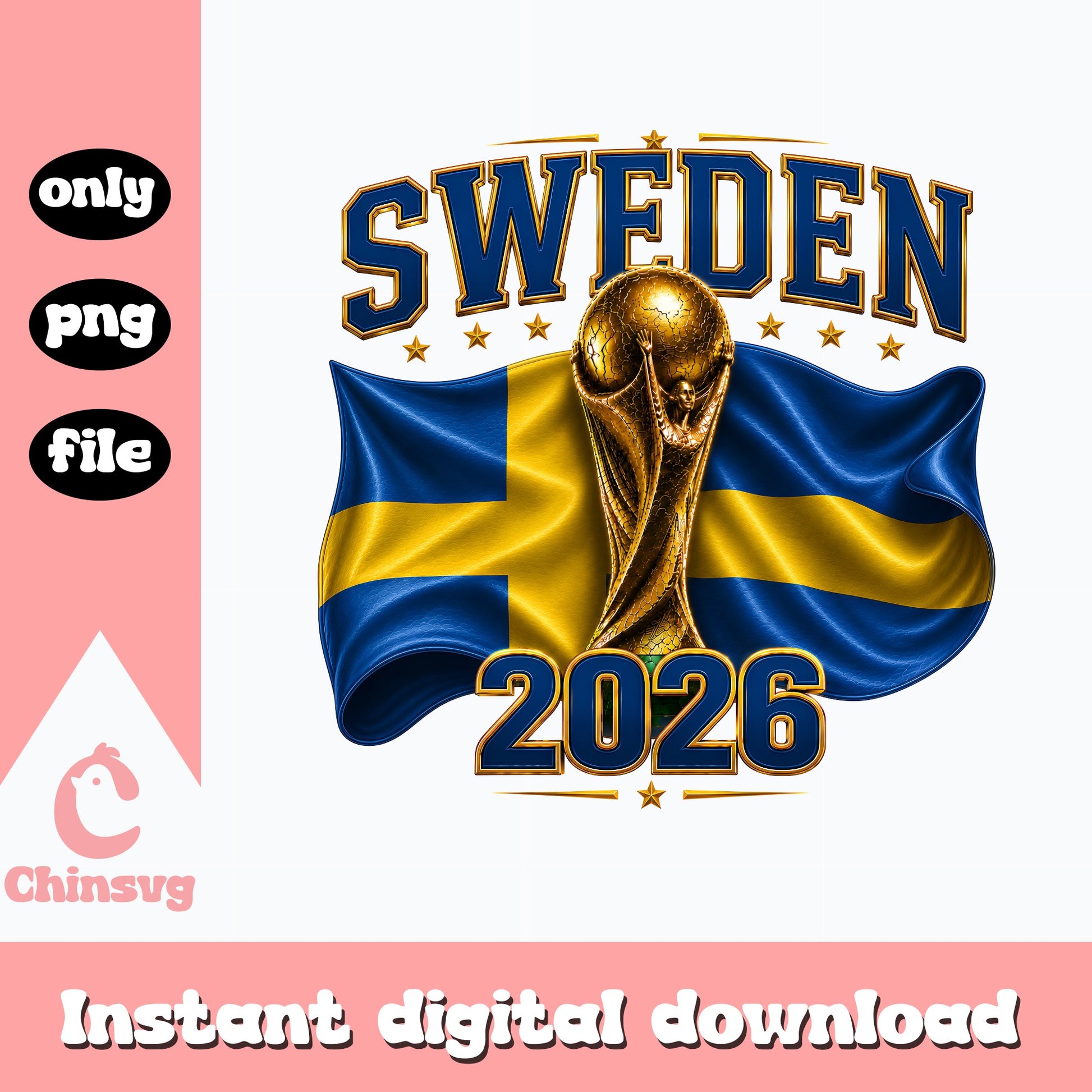 Sweden 2026 World Cup PNG, Sweden Football Flag PNG, Soccer PNG