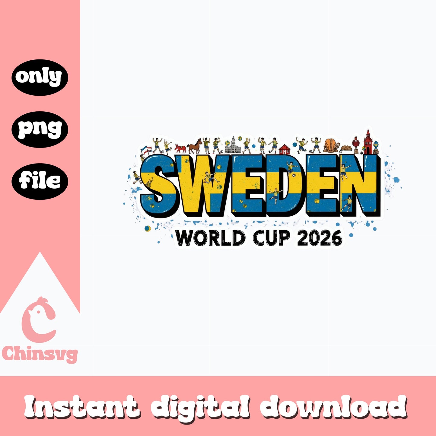 Sweden World Cup 2026 PNG, Sweden Soccer PNG, Football PNG