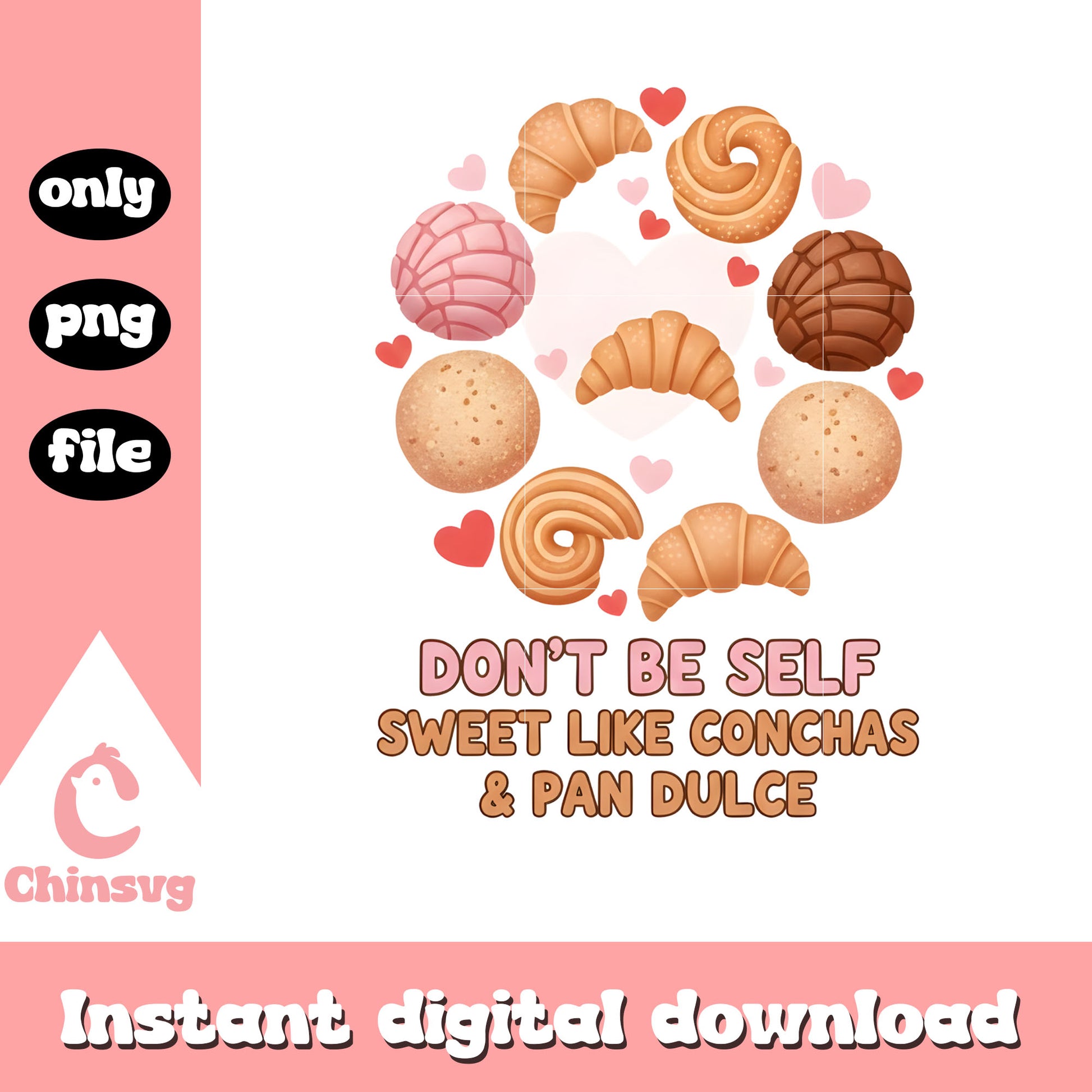 Sweet barkery conchas valentine png, valentines design png