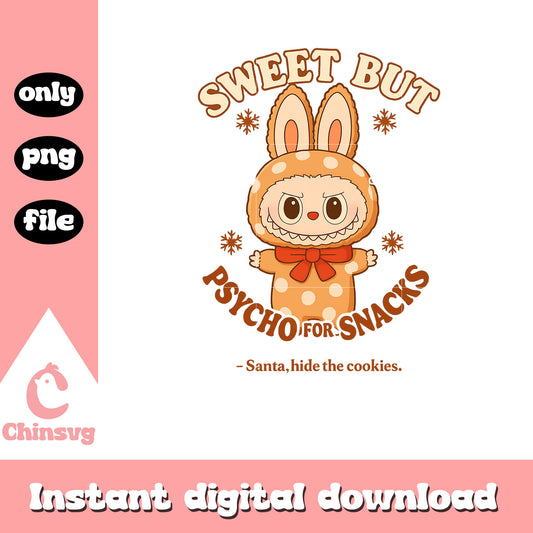 Sweet but psycho and snacks labubu png, labubu blind box png