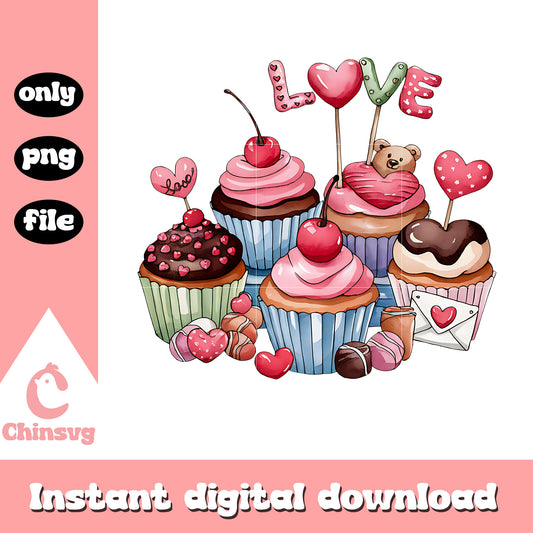 Sweet cake valentine love design png, sweet valentine png
