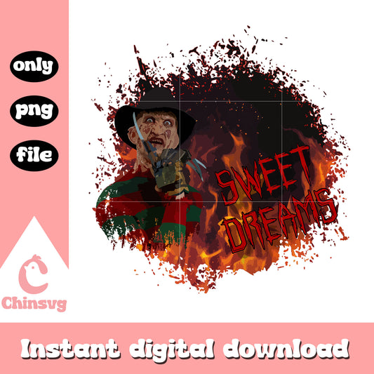 Sweet dreams freddy krueger fire breaks png, Sweet dreams horror png