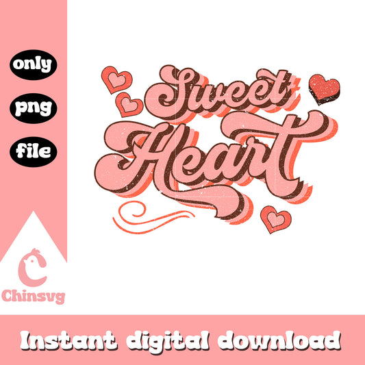 Sweet heart valentine font design png, Sweet heart png