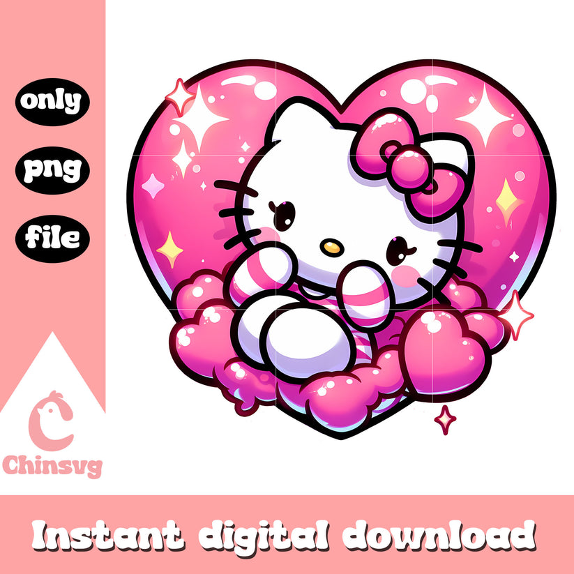 Sweetie hello kitty and heart png, heart shape png, valentine png – Chinsvg