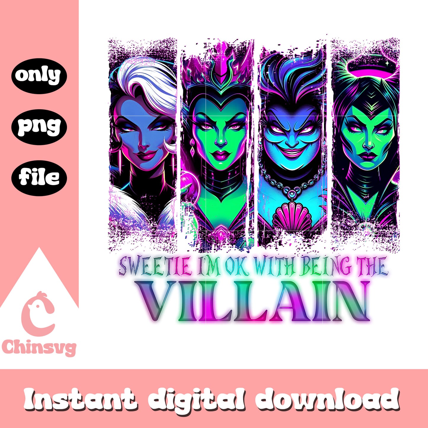 Sweetie i'm ok with being the villain halloween png, halloween villains png