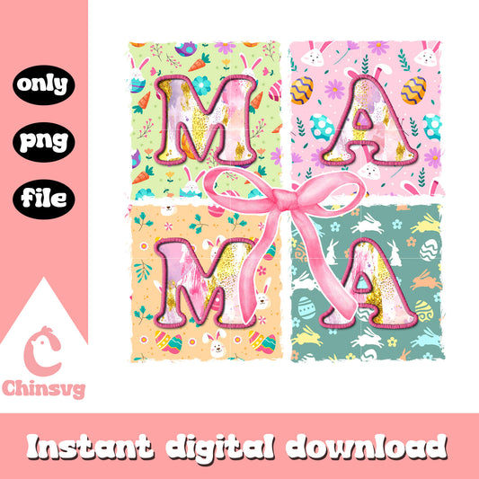 Sweetie mama bunny design png, happy easter's day png, bunny png