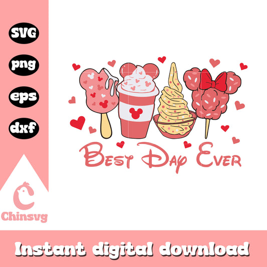 Sweet valentine best day ever svg, best day ever svg, mickey svg