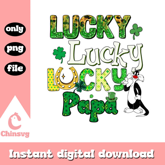 Sylvester cat lucky papa png, happy saint patricks day png