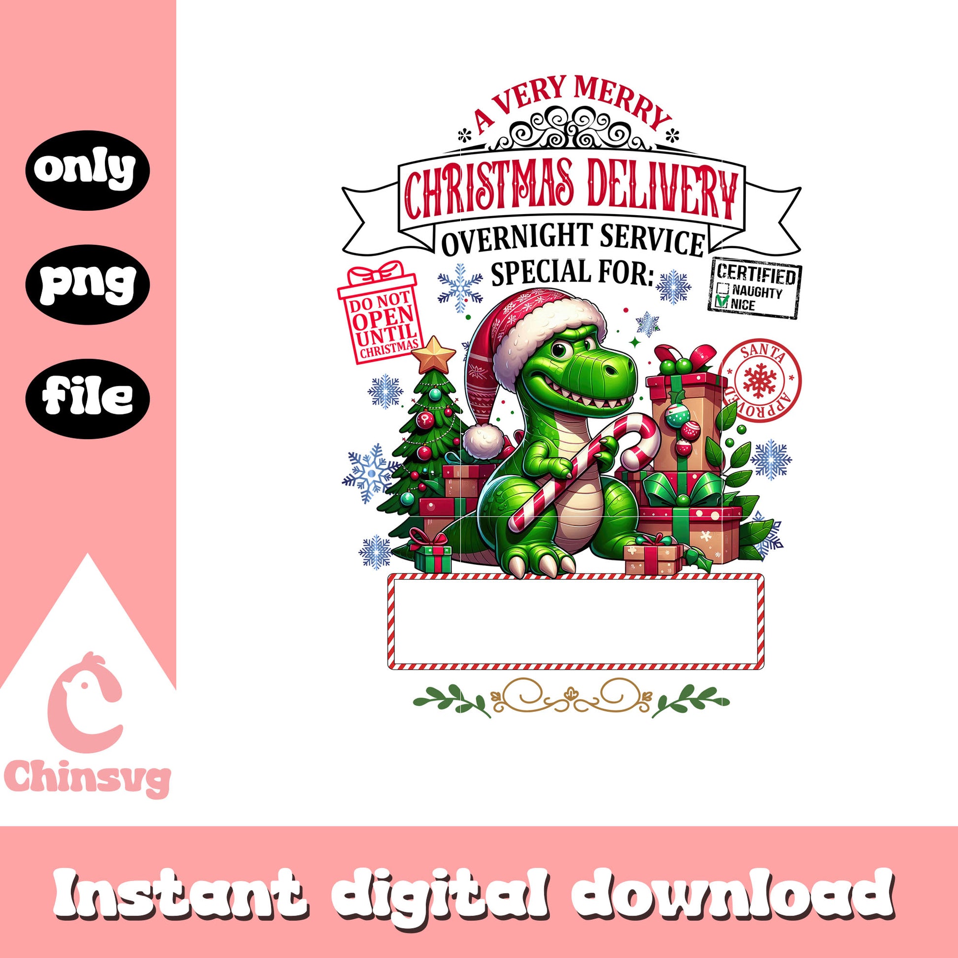 T-rex very merry christmas delivery png, toy story characters png