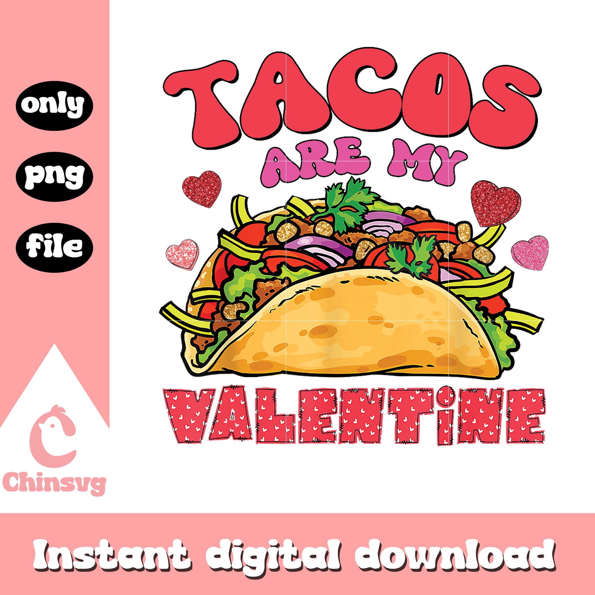 Tacos cartoon design valentine png, valentinas taco shop​​ png