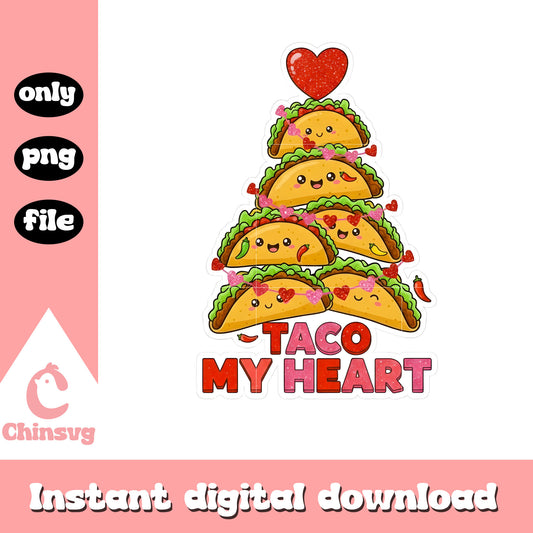 Tacos hearts design valentine png, valentinas taco shop​​ png