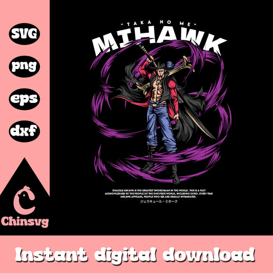Taka no me Mihawk png, one piece netflix png, quotes png