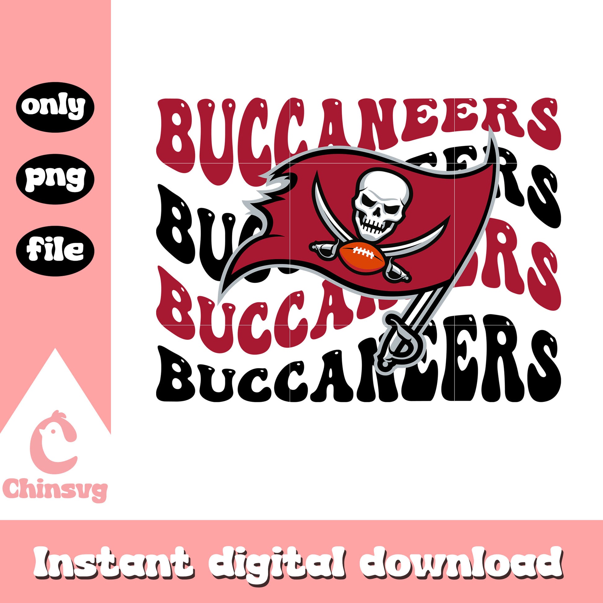Tampa Bay Buccaneers logo team design png, nfl football png