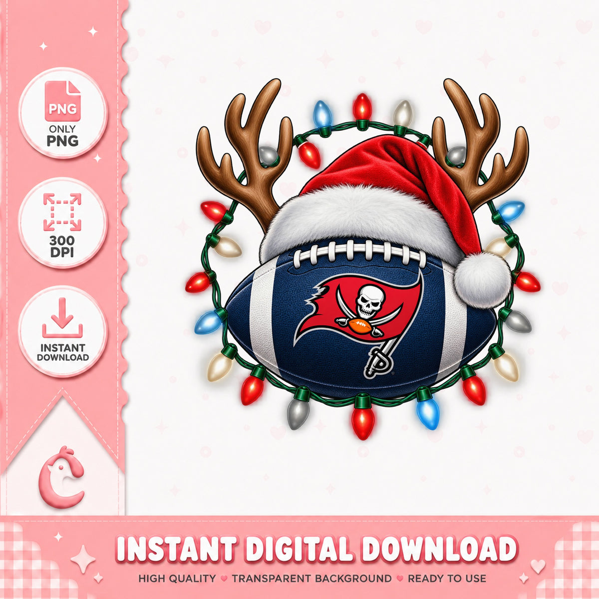 Tampa Bay Buccaneers Christmas PNG, NFL Football Xmas, PNG