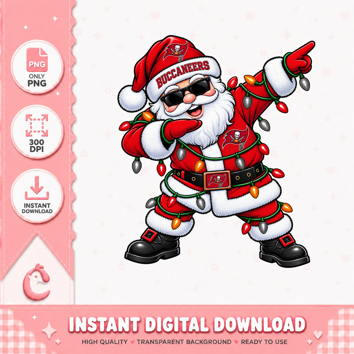 Tampa Bay Buccaneers Santa Claus PNG, Christmas Dabbing Santa, PNG