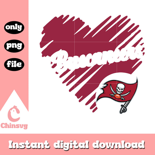 Tampa bay buccaneers heart shaped football logo svg, tampa bay buccaneers sticker svg