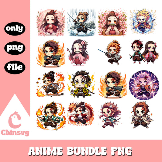 Tanjiro and nazuko characters bundle png