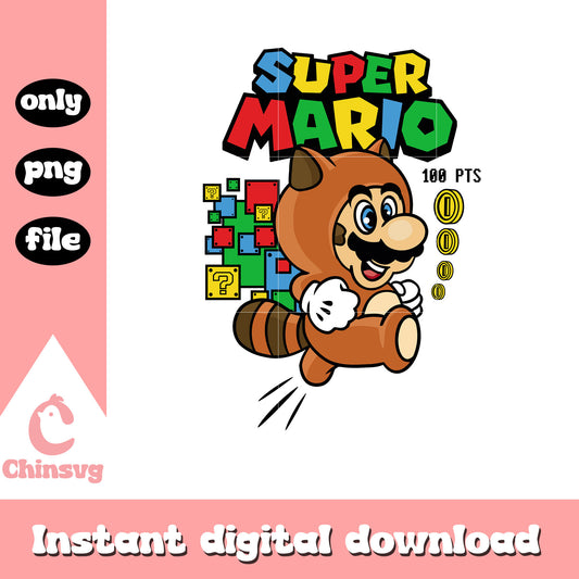 Tanooki Mario character png, super mario bros png, cartoon png