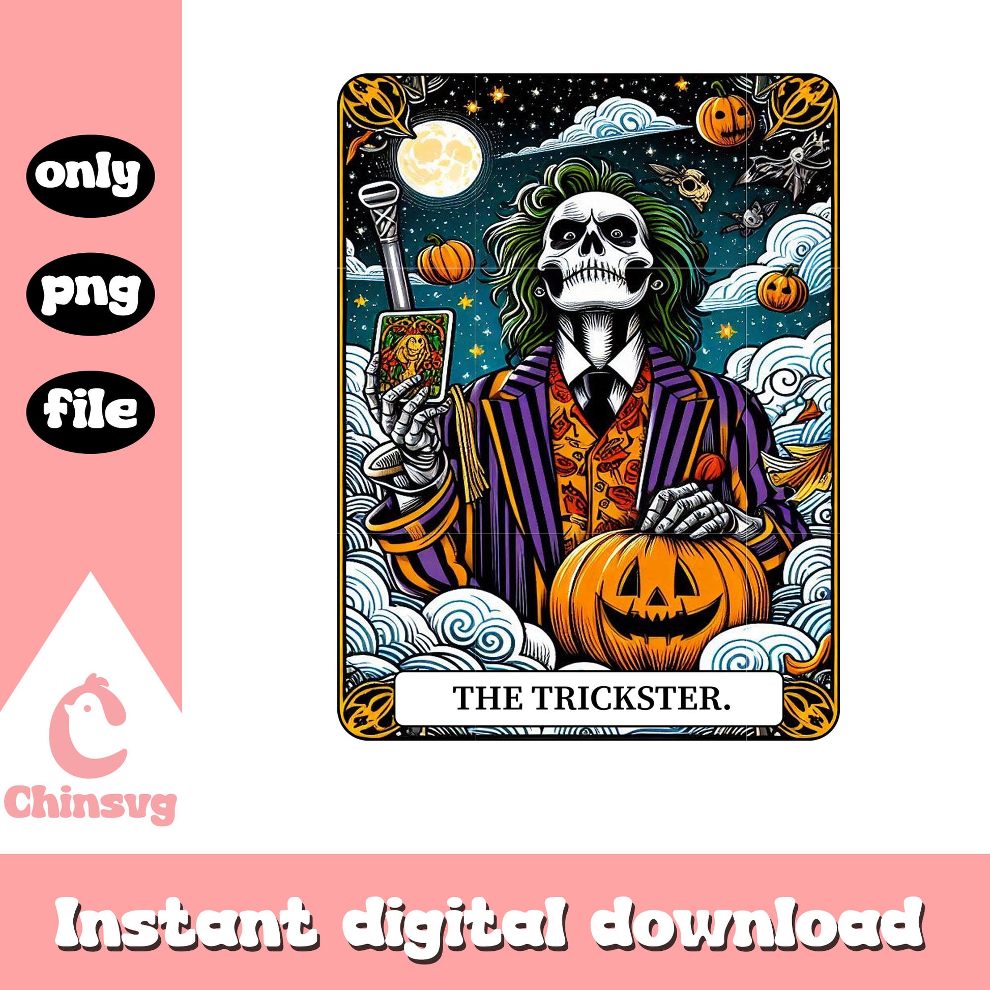 Tarot card beetlejuice the trickster png, hunter killer png