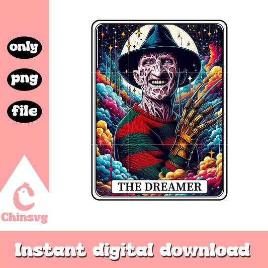 Tarot card freddy krueger the dreamer png, horror movie png