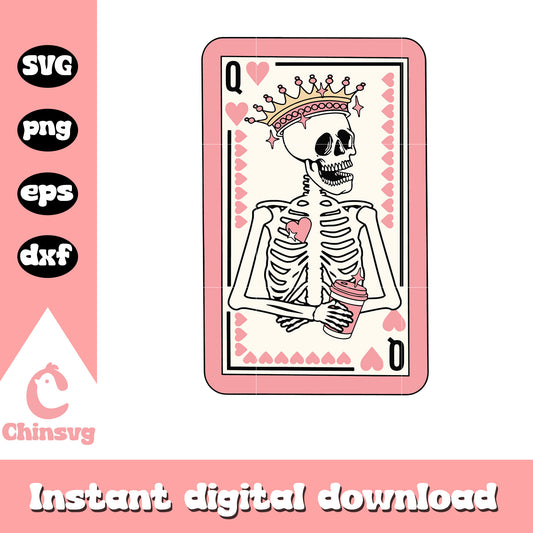 Tarot card king skeleton svg, human skeleton svg, valentine svg