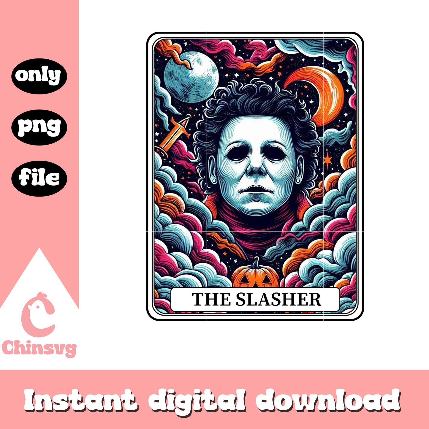 Tarot card michael myers the slasher png, film rocky horror png