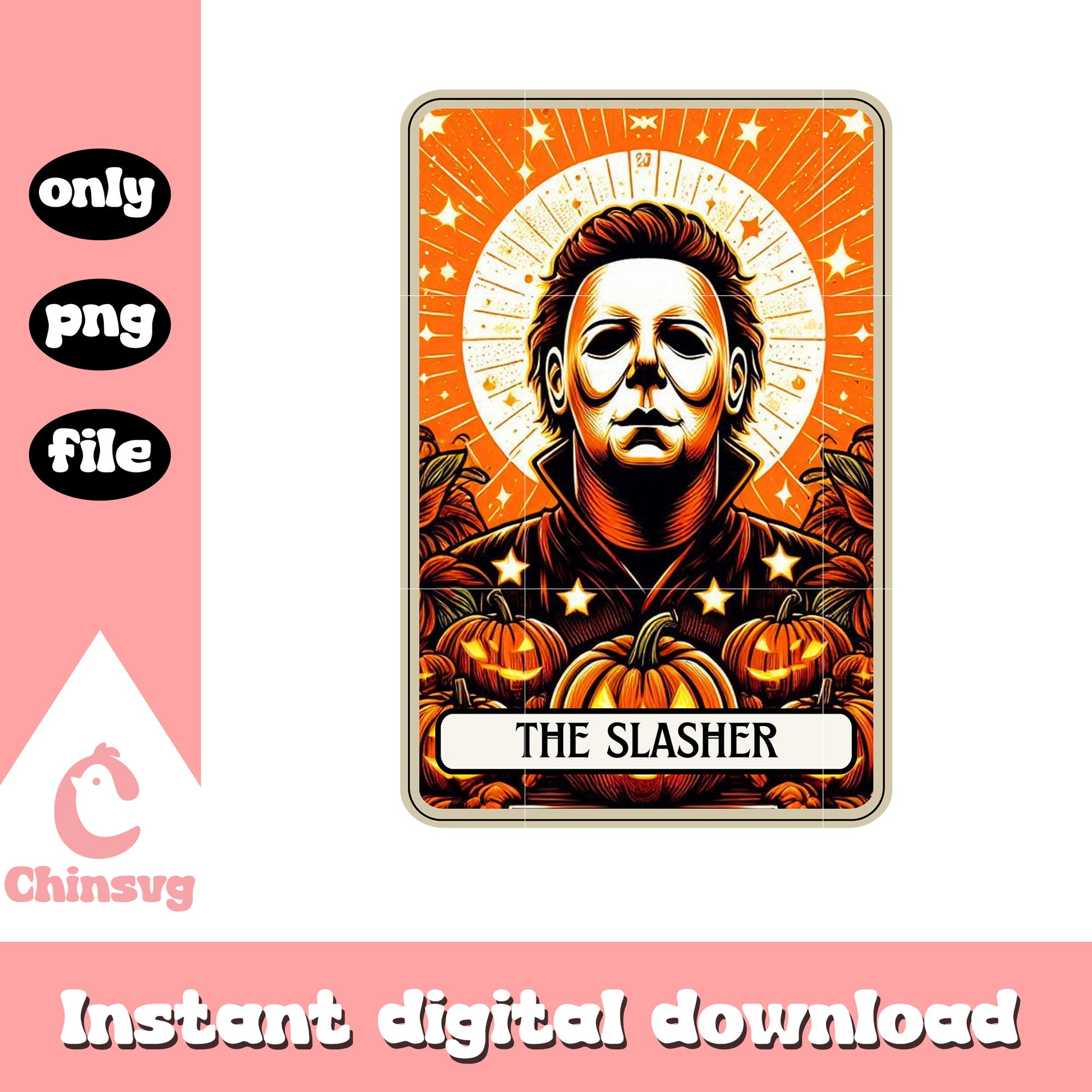 Tarot card the slasher design png, michael myers movie png