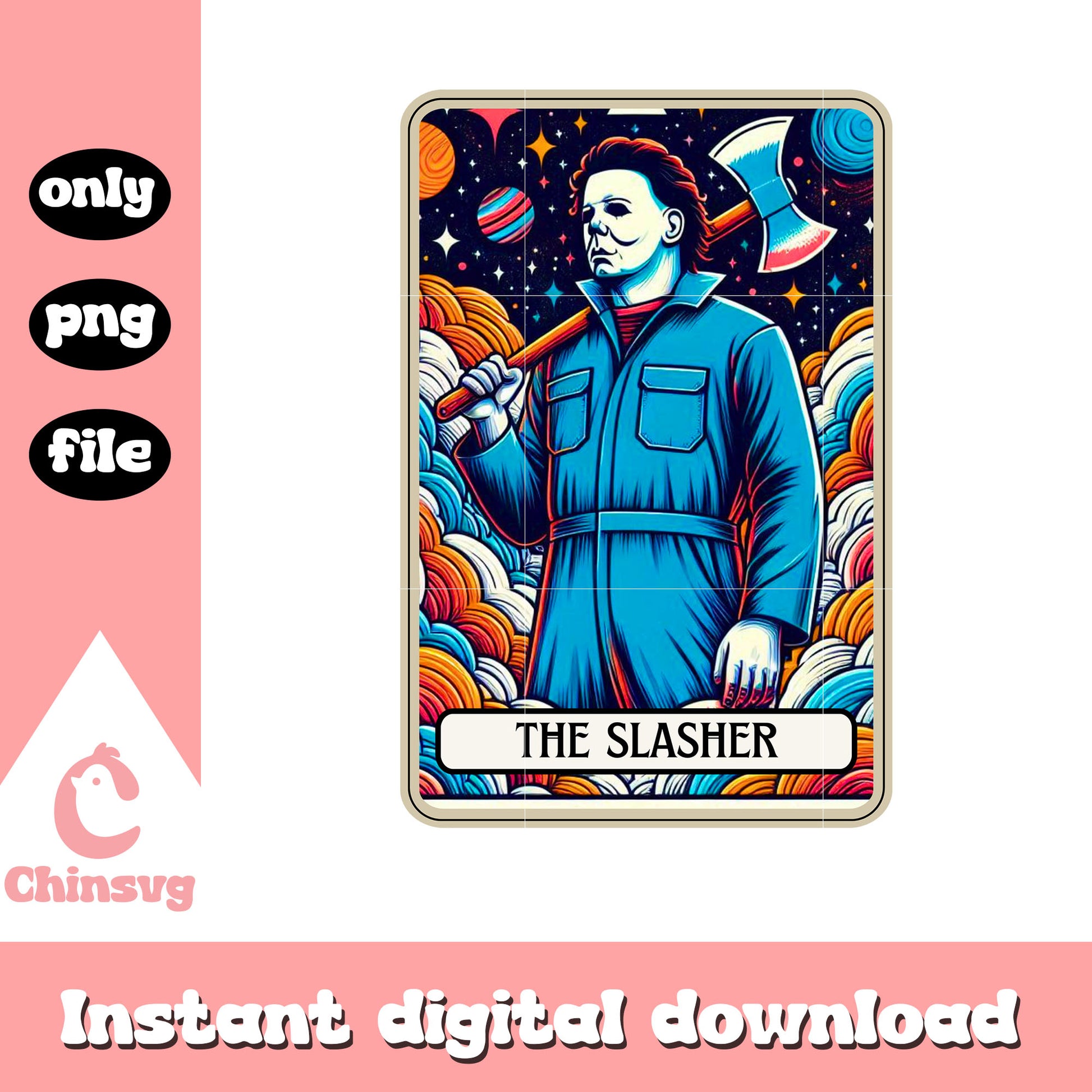 Tarot card the slasher michael myers png, halloween movies png