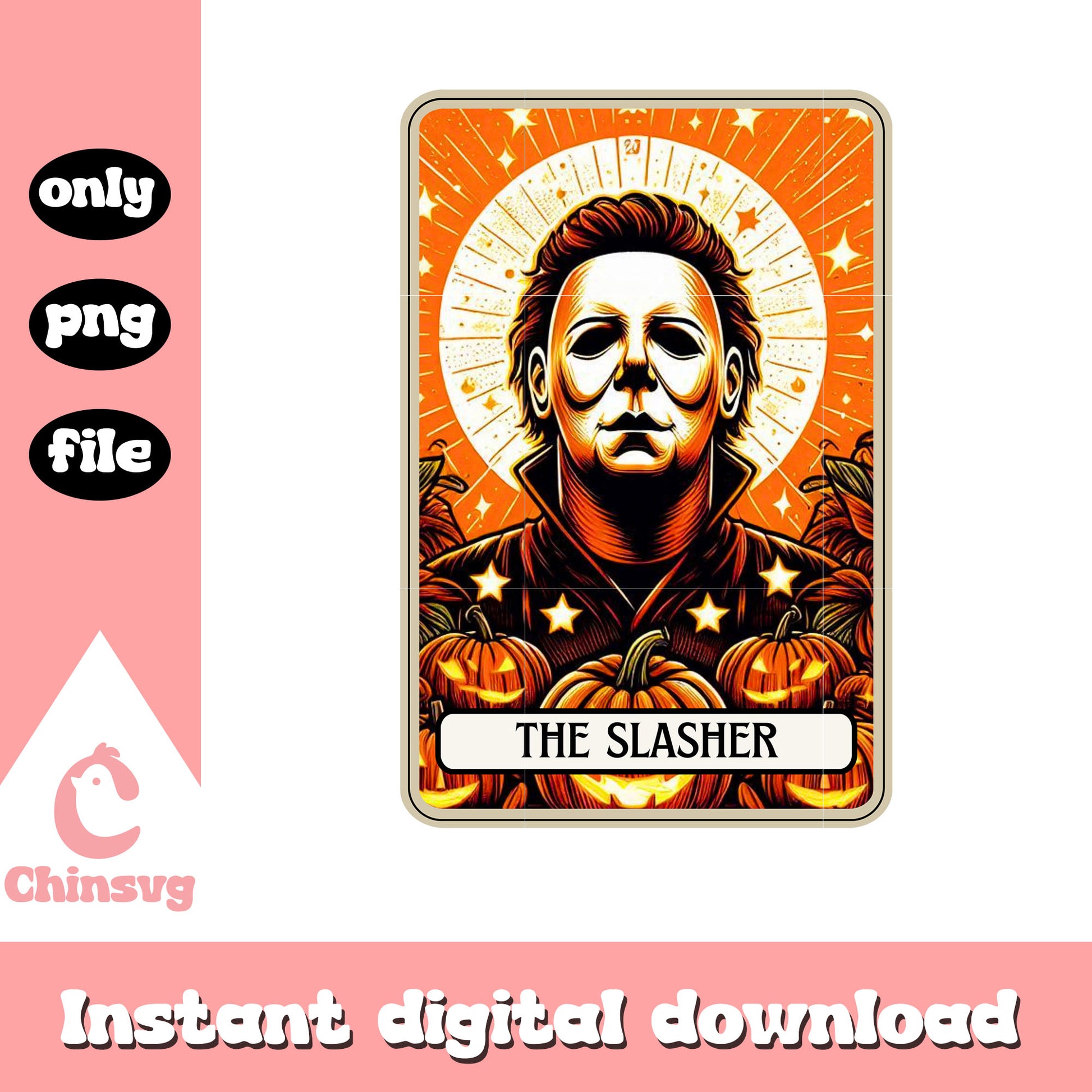 Tarot card the slasher michael myers png, tarot card png