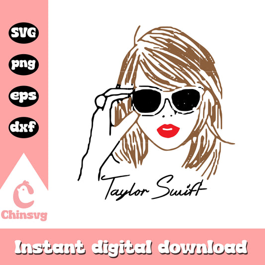 Taylor Swift fan art svg, drawing svg, Taylor Swift svg 