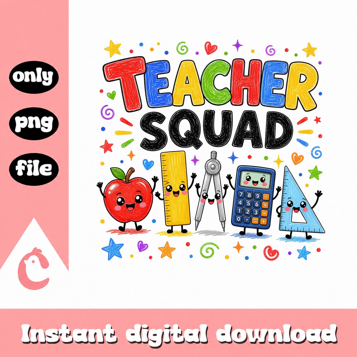 Teacher Squad PNG, Back To School PNG, Cute Teacher Gift PNG
