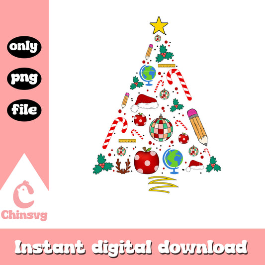 Teacher christmas tree design png, christmas tree png clipart​ png