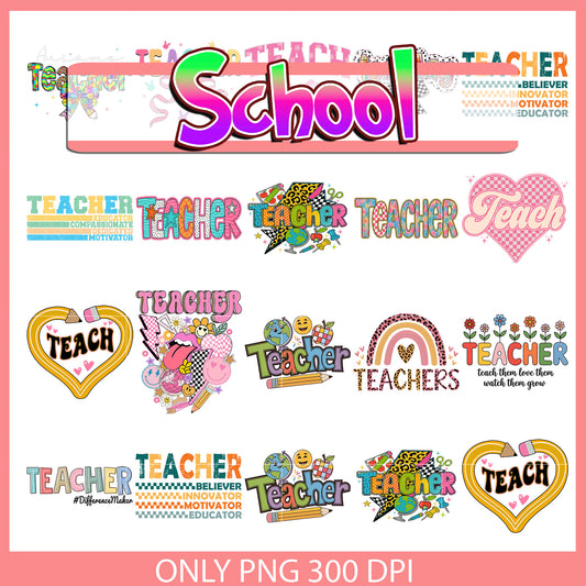 Teacher logo design bundle png, teacher​ png, education​ png