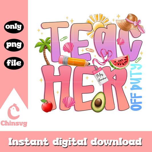 Teacher of duty logo design png, teacher summer quotes​ png