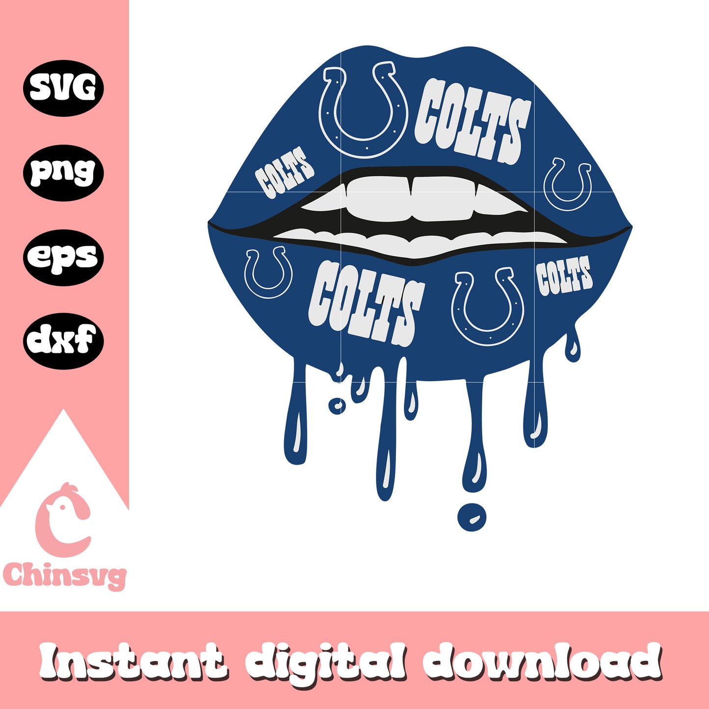 Team indianapolis colts nfl lips design svg, indianapolis colts logos svg