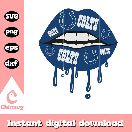 Team indianapolis colts nfl lips design svg, indianapolis colts logos svg