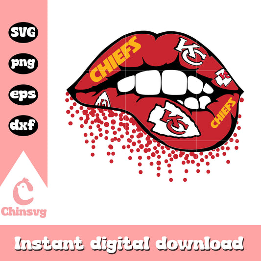 Team kansas city chiefs nfl football lips svg, nfl news kansas city chiefs svg