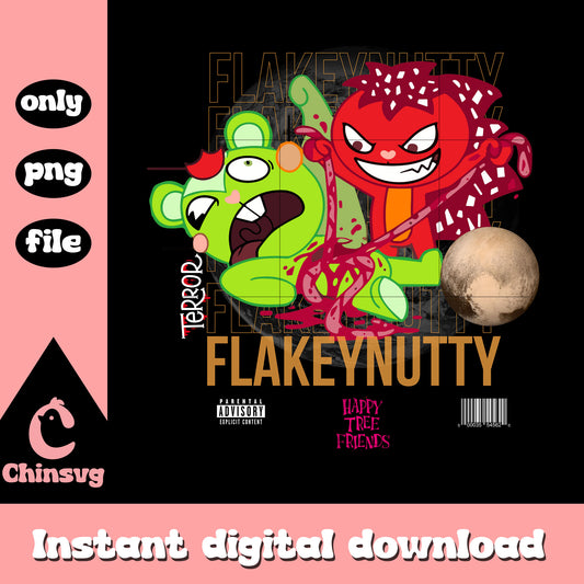 Terror happy tree friends design png, flakey nutty png