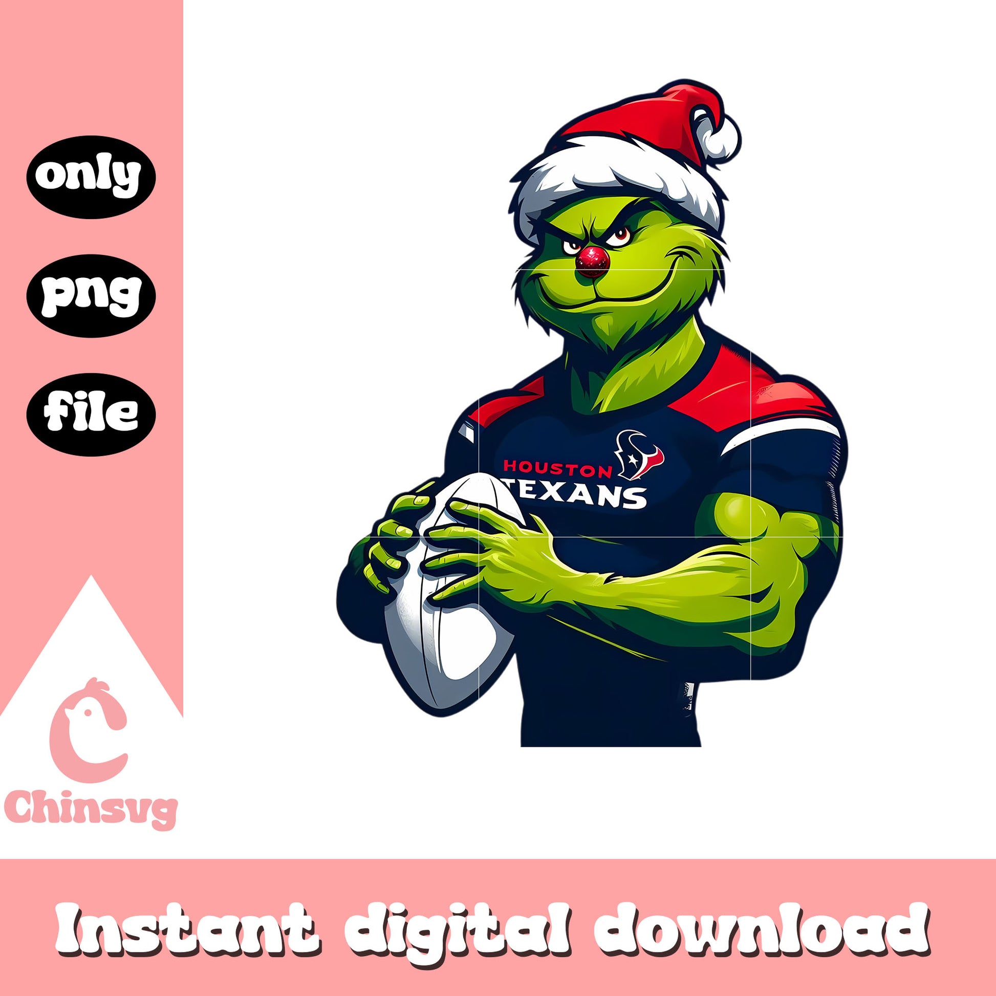 Texans grinch design logo png, houston texans football​ png