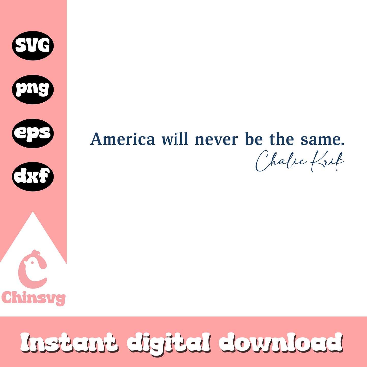 Text america will never be the same svg, rip charlie kirk svg
