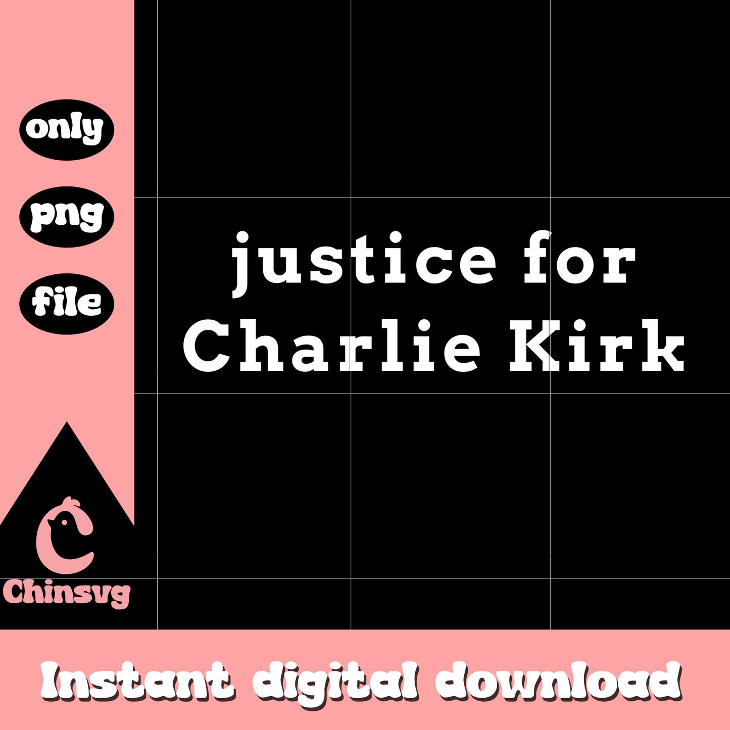 Text justice for charlie kirk white png, prayers for charlie png