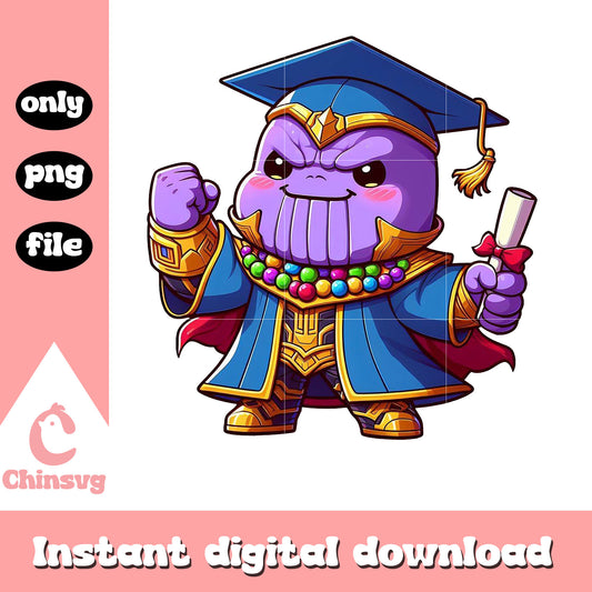 Thanos chibi graduation design png, day graduation design png