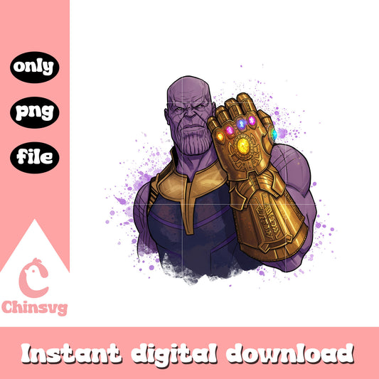 Thanos posing splatter effect design png, thanos character png