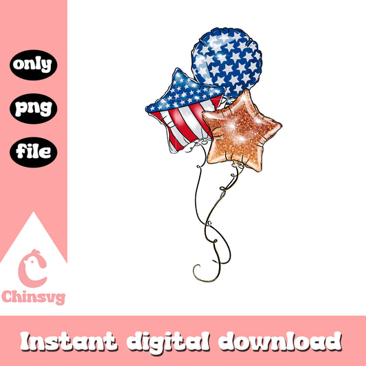 The 4th of july balloon png, Balloons with stars and stripes fly png