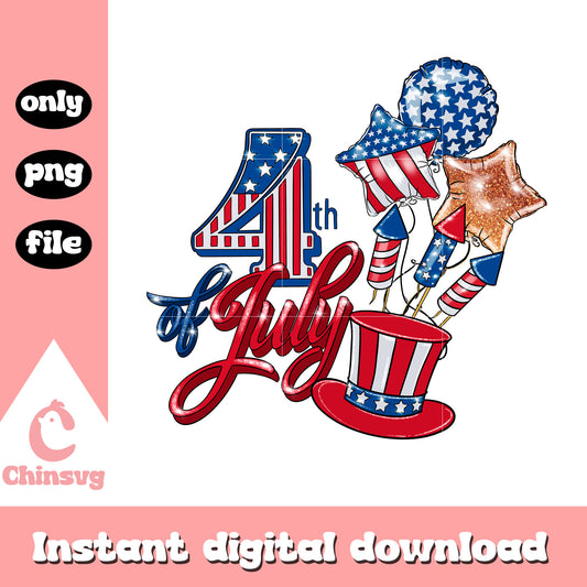 The 4th of july balloon png, independence day png, freedom day png