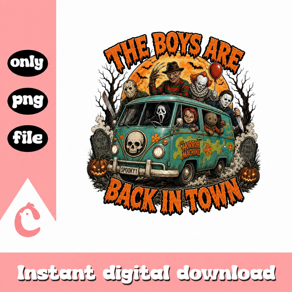 The Boys Are Back In Town PNG, Horror Characters, Halloween PNG